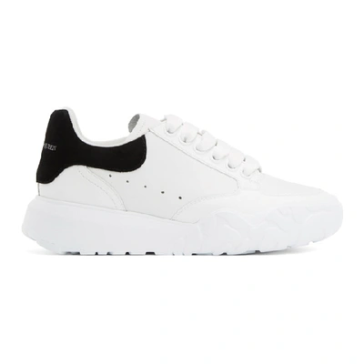 Alexander Mcqueen White And Black Runner Oversized Sneakers In White,black