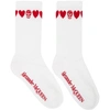 ALEXANDER MCQUEEN WHITE & RED SKULL SOCKS