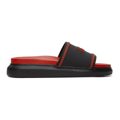 Alexander Mcqueen Men's Two-tone Rubber Slide Sandals In Red