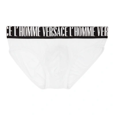 Versace Underwear 白色徽标三角内裤 In White