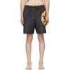 VERSACE BLACK MEDUSA CREST SWIM SHORTS