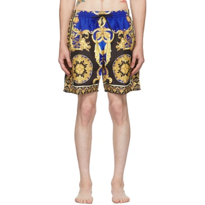 Versace Le Pop Classique Swim Shorts In Black