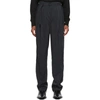LEMAIRE LEMAIRE BLACK SILK BELTED PLEAT TROUSERS