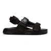 VERSACE VERSACE BLACK GRECA STRAPS SANDALS