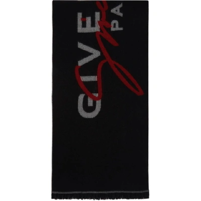Givenchy Black And Red Signature Paris Scarf In 931 Blkwhtr