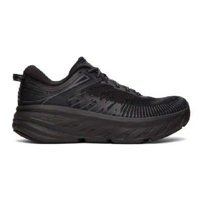 Hoka One One Black Bondi 7 Sneakers In Black / Black