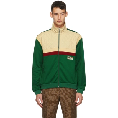 Gucci Beige & Green Jersey Track Jacket