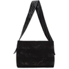 WE11 DONE BLACK CANVAS MAXI LOGO MESSENGER BAG