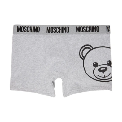 Moschino Teddy Bear Print Boxers In Grey