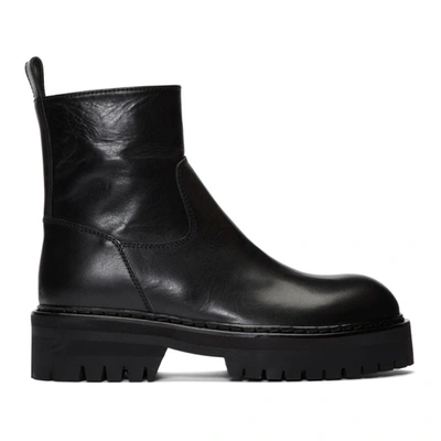 Ann Demeulemeester Tucson Nero Leather Boots In Black