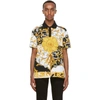 VERSACE VERSACE GOLD AND WHITE BAROCCO TAYLOR-FIT POLO