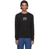 Apc Logo Print Round Neck Sweatshirt In Black