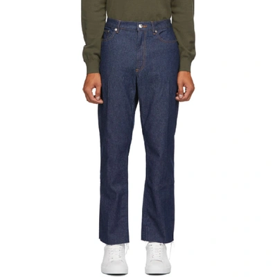 Apc Mid-rise Straight-leg Jeans In Blue