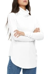 Michael Stars Marcy Turtleneck Shirttail Top In White