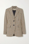 Michael Michael Kors Checked Single-breasted Blazer In Beige