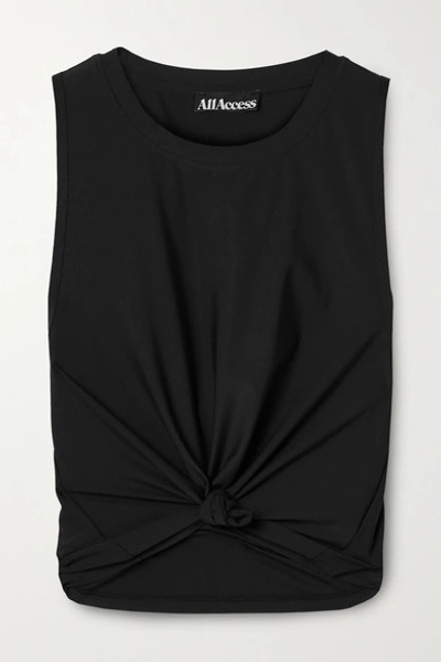 All Access Knotted Stretch Tank In Black