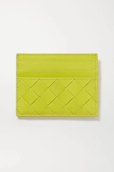 Bottega Veneta Intrecciato Leather Cardholder In Green