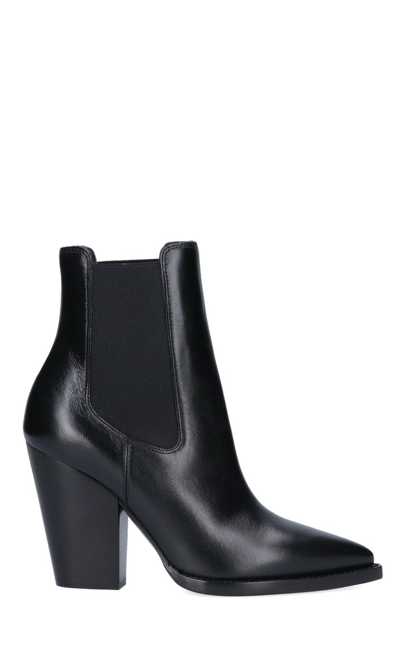 Saint Laurent Theo Leather Chelsea Boots In Black