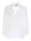 DONDUP SEMI-TRANSPARENT LOOSE FIT BLOUSE IN WHITE