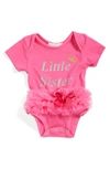 Popatu Little Sister Skirted Bodysuit In Hot Pink
