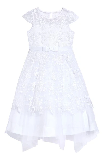 Us Angels Kids' Embroidered Lace First Communion Dress In White