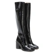 Maison Margiela Tabi 80mm Glossed-leather Boots In Black