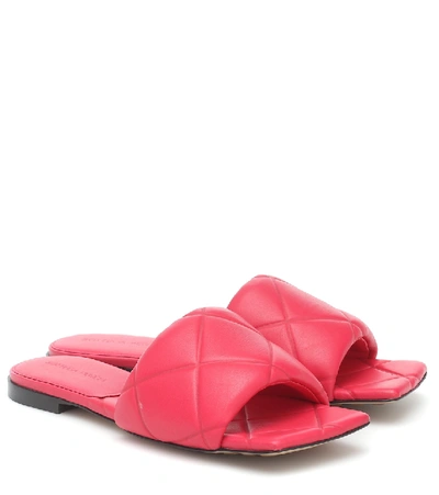 Bottega Veneta Rubber Lido Leather Sandals In Pink