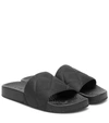 Bottega Veneta Intrecciato-effect Slides In Black
