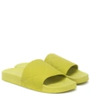 Bottega Veneta The Slider Intrecciato-debossed Rubber Slides In Green