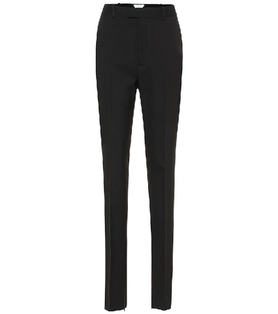 Bottega Veneta High-rise Wool-blend Slim Pants In Black