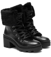 BOGNER BELGRADE LEATHER AND SHEARLING ANKLE BOOTS,P00515369