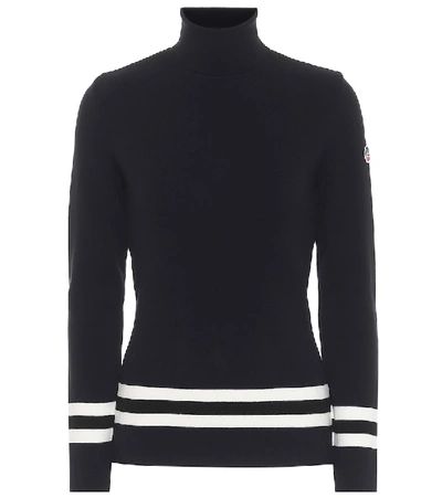 Fusalp Judith Striped Turtleneck Jumper In Blue