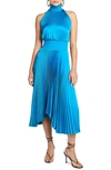 A.l.c Renzo Pleated Sleeveless Midi Dress In Cerulean