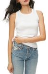 Michael Stars Paloma Cotton Tank Top In White