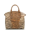 Brahmin Large Duxbury Tiger Stripe Croc Embossed Leather Satchel