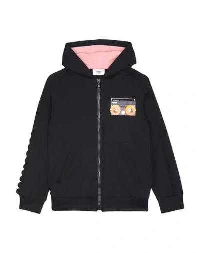 Fendi Kids' Sweatshirts In Black