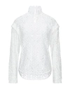 SANDRO SANDRO WOMAN BLOUSE WHITE SIZE 2 POLYAMIDE, VISCOSE