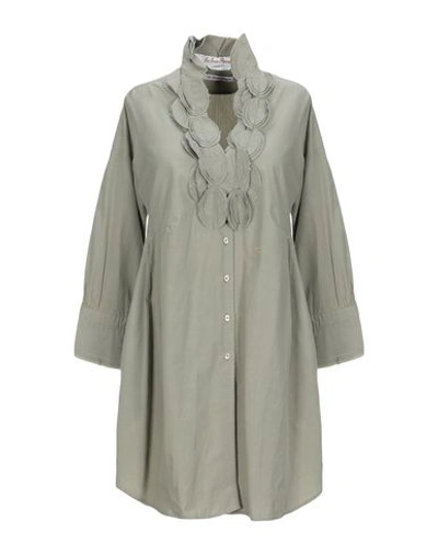 Le Sarte Pettegole Solid Color Shirts & Blouses In Military Green