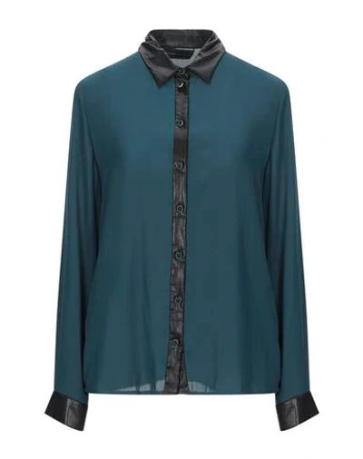Alessandro Dell'acqua Patterned Shirts & Blouses In Deep Jade