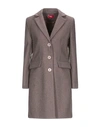 ALTEA ALTEA WOMAN COAT COCOA SIZE 8 POLYESTER