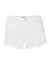 L'agence Audrey Mr Off White Light Distressed Denim Short In White