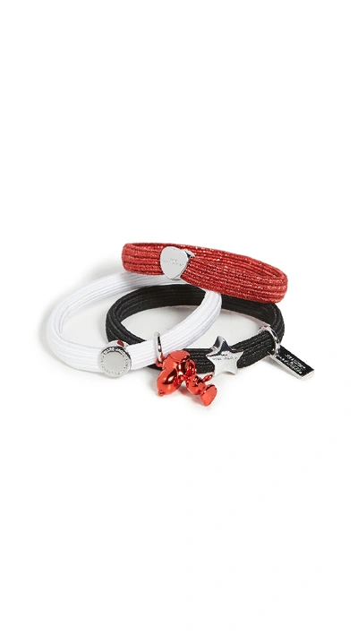 The Marc Jacobs X Peanuts America Elastic Hair Bands In Black Multi