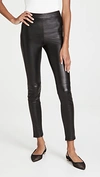 Theory Bristol Lambskin Leather Skinny-leg Ankle Leggings In Black