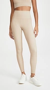 Beach Riot Ayla Ribbed High-waist Leggings In Tan
