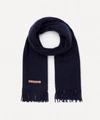 Acne Studios Canada Oversized Fringed Wool Scarf In Blue