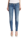 7 For All Mankind Asymmetric Front Skinny Ankle Jeans In Blue