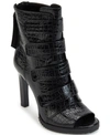 Dkny Blake Lug Sole Peep-toe Booties In Black Leather