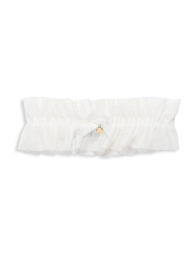 Hanky Panky Porcelain Rose Garter In Marshmallow