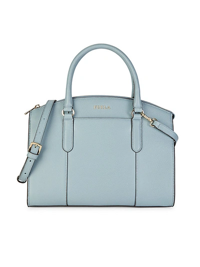 Furla Small Leah Leather Satchel In Blue