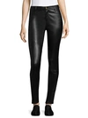 Lafayette 148 Mercer Nappa Leather Pants In Vicuna